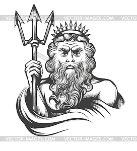 Neptune with Trident - vector image