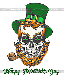 Saint Patrick Skull - color vector clipart