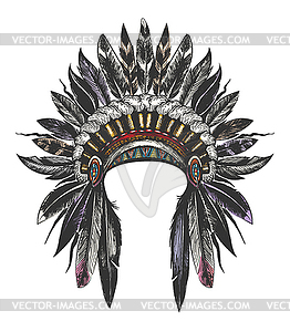 Native American Indian War Bonnet - vector image