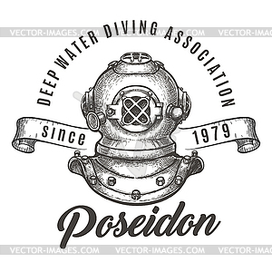 Diving Club Emblem - royalty-free vector image