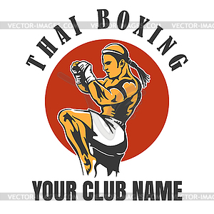 Thai Boxing Club Emblem - vector clipart