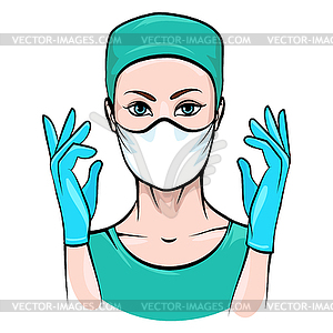 Female surgeon - vector image