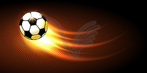 Soccer Ball with Fire Trail - vector clip art