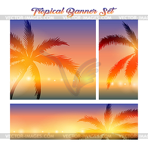 Tropical Banner set - vector clipart