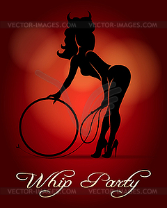 Lady With Whip - vector clip art