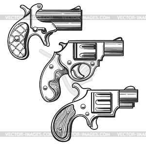 Retro Pistols set - vector image