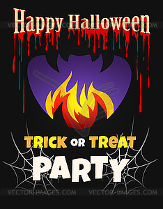 Halloween Party Poster Design Template - vector image