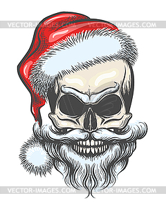 Skull of Santa Claus - vector image