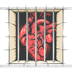 Heart in Jail - vector image