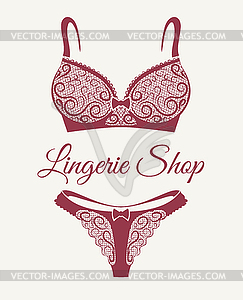 Lingerie Shop Retro Emblem - vector clipart