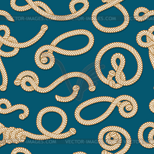 Marine ropes seamless pattern - vector image