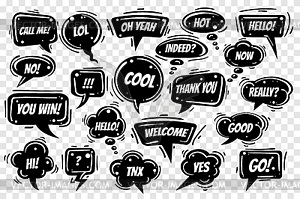 Black Speech Bubbles set - vector image