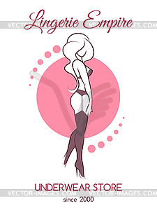 Lingerie Store Emblem in Retro style - vector clipart