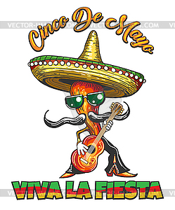 Cinco de Mayo Retro Holiday Poster - vector clip art