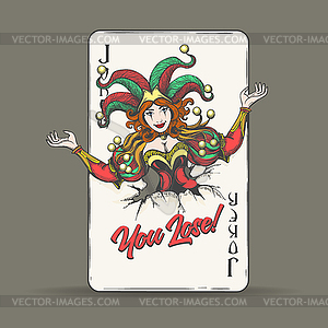 joker playing card vector