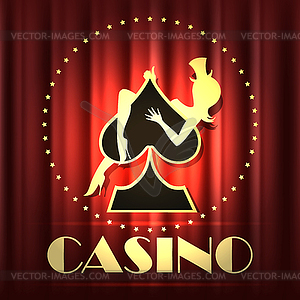 Casino Night Party Emblem - vector clip art