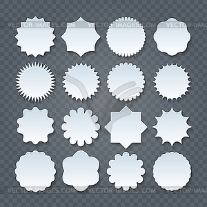 Papercut Sticker Set on Transparent Background - vector clipart