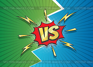 Versus Sign Duel Battle Comic Frame - vector clip art