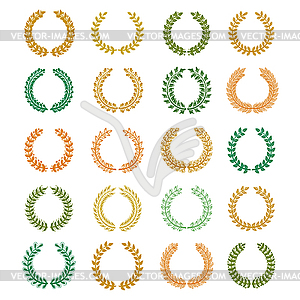 Collection of Different Colorful Circular Wreaths. - vector clipart / vector image