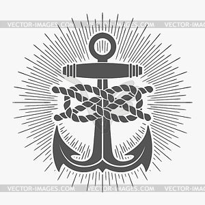 Vintage Anchor Nautical Emblem - vector clipart