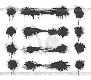 Spray Painted Lines And Grunge Graffiti Drawing Set - vector clip art