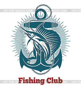 Fishing Club Retro Emblem - vector clipart