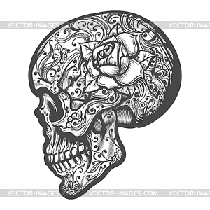 Sugar Skull Tattoo - vector clip art