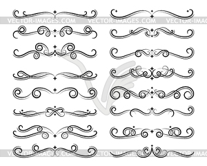 Ornate Vintage Page Dividers and Decor Line Set - vector image