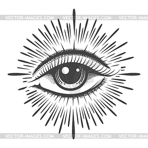 Всевидящее Око Провидения Масонский Символ - клипарт в векторном виде