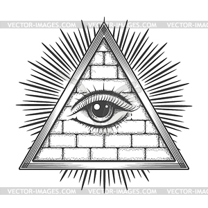 all seeing eye pyramid art