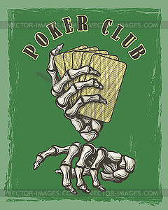 Плакат винтажного покерного клуба - клипарт Royalty-Free