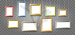 Colorful Picture Frames on Transparent Background - vector clipart
