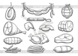 Meat Food Set - vector clipart