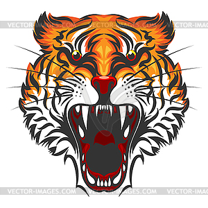 Angry Tiger Face - vector clip art