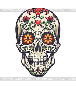 Sugar Skull Decoration Tattoo - vector clipart