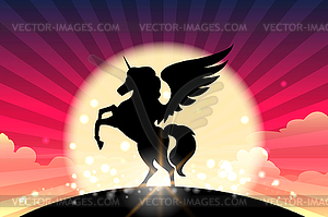 Prancing Unicorn Colorful - vector clipart / vector image