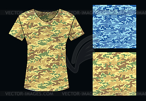 Camouflage pattern shirt template - vector clipart