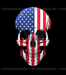 Skull with American Flag - vector clipart