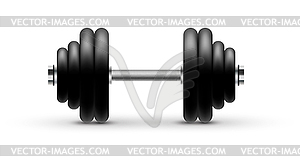 Realistic Fitness Dumbbell - white & black vector clipart