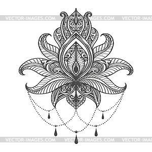 Lotus Flower Pattern Tattoo - vector clipart