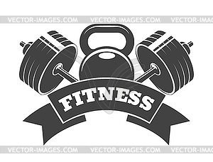 Эмблема фитнес-клуба или спортивного клуба с гирями - изображение в векторе
