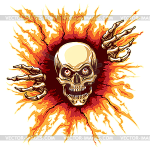 Skull Rising of Hell - vector clipart