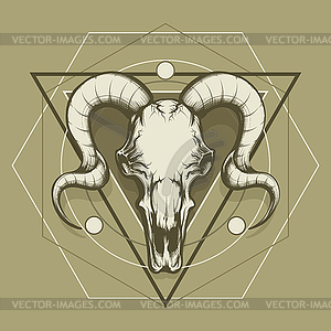 Goat Skull and Sacred Geometry Element Esoteric - vector clipart / vector image