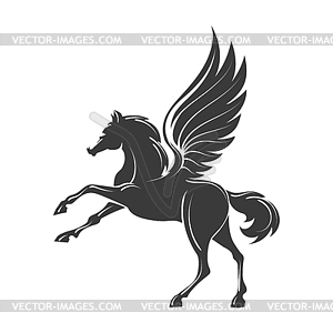 Monochrome Pegasus Emblem - vector image