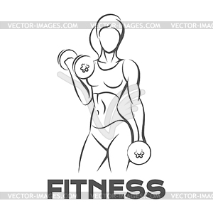 Active Woman Fitness Emblem Sport concept Design - vector clipart