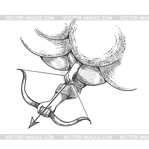 Hands of God with Arrow and Bow Tattoo - vector clipart