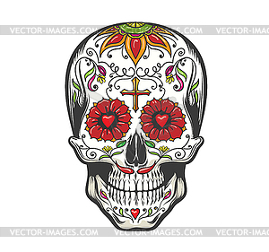 Sugar Skull Colored llustration - vector image