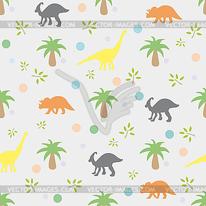 Ornament with dinosaurs - vector image