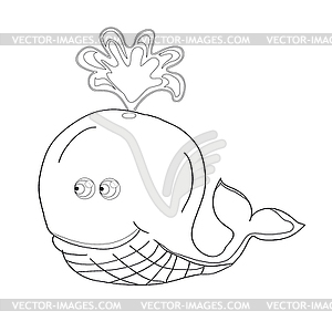 Whale for coloring - vector clipart
