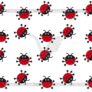 Pattern of ladybugs - stock vector clipart